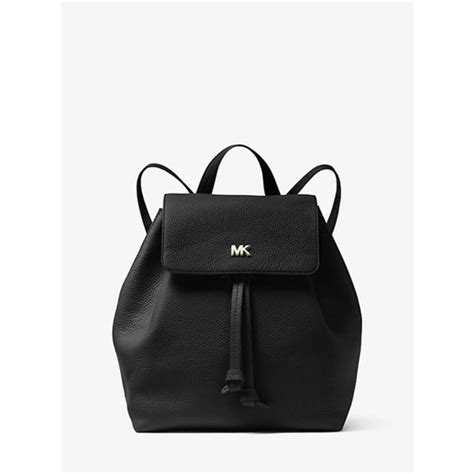 michael kors junie medium pebbled leather backpack black|Michael Kors Junie Medium Pebbled Leather Backpack on SALE .